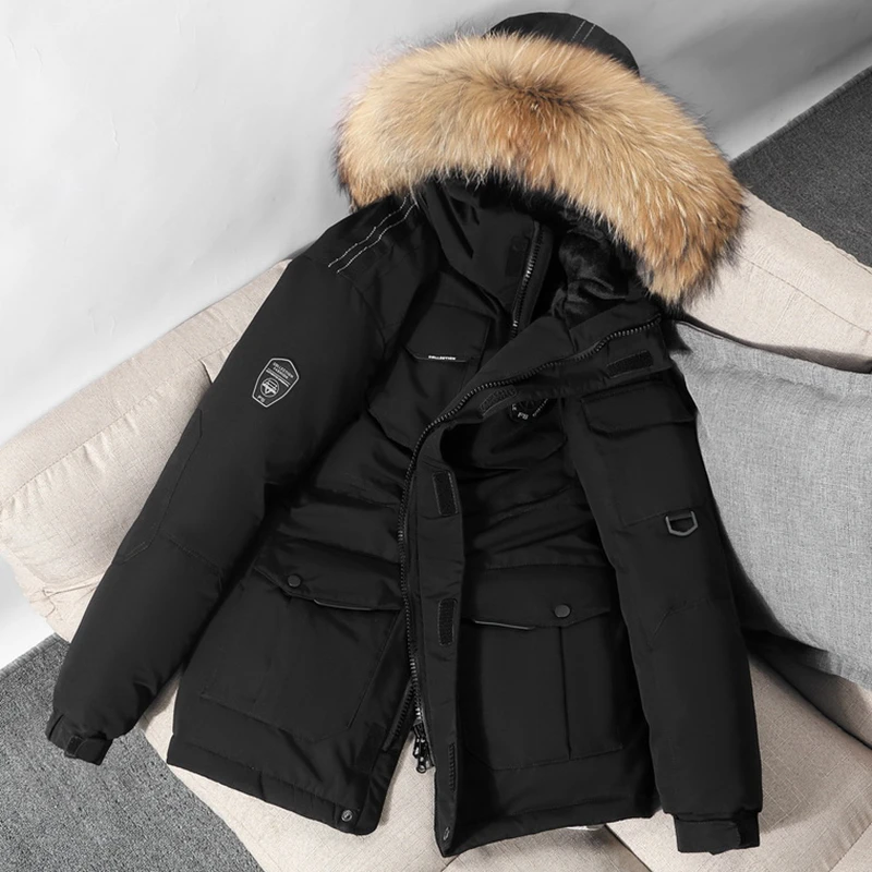 Down Jacket Mens Fashion Workwear New Style Young Puffer Jacket Short Thicken Outdoor Warm Winter White Duck Down Coats