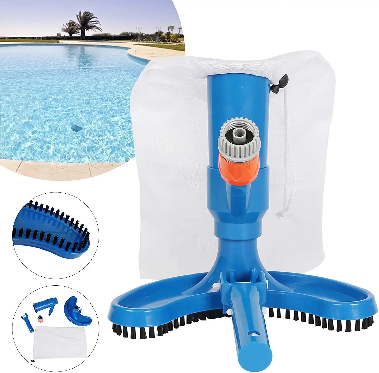 

Инструмент для дезинфекции и очистки бассейна, всасывающая головка для пруда, фонтана, спа, щетка с ручкой