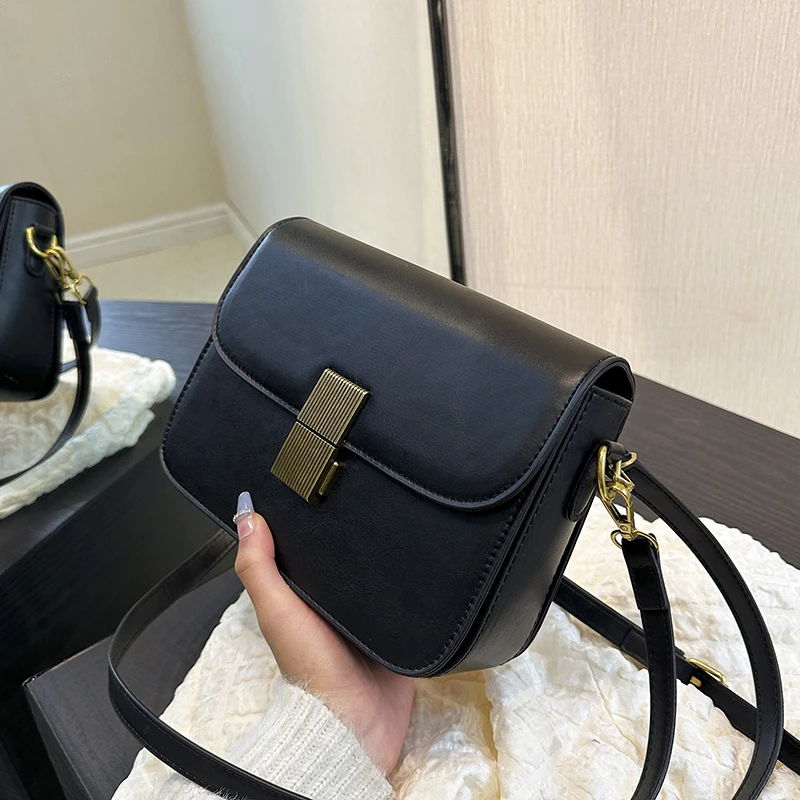 2023 Leather High Quality Single Shoulder Bag Woman Split Leather Lady Messenger Bag Classic Luxury Brand Flip Small Square Bag