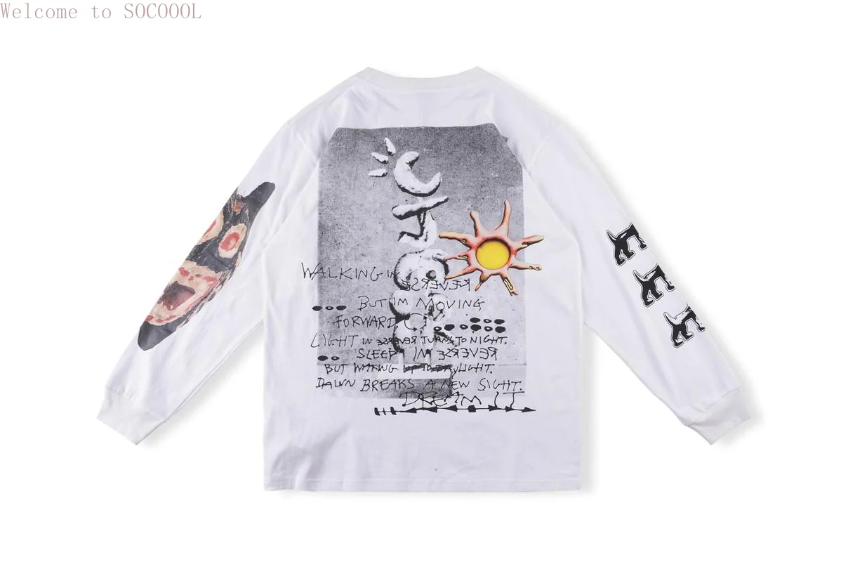 

22ss Cactus Jack AIR RECORDS REVERSE Long Sleeves T Shirt Men Women Hip Hop Spirng Autumn T Shirt
