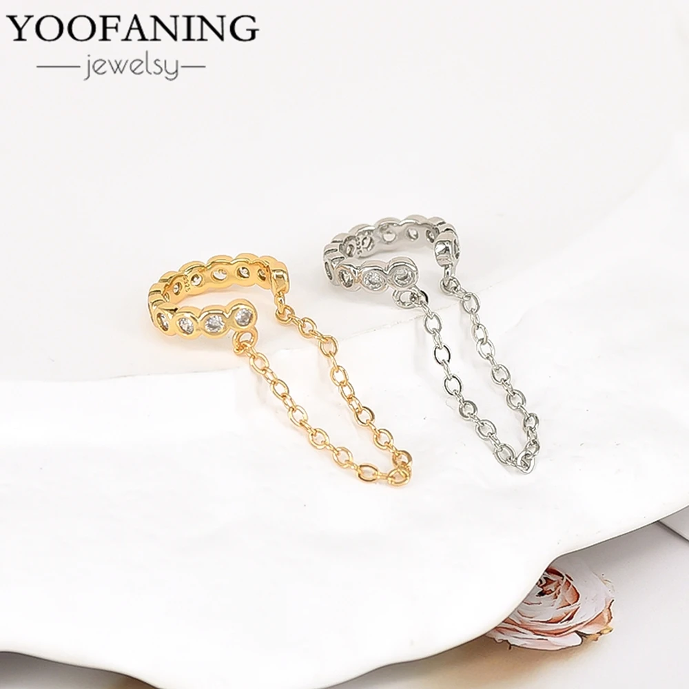 Фото Серьги-клипсы YOOFANING, 1 шт., класса люкс, из стерлингового серебра 925 пробы, милые, нежные, элегантные, для девушек, подарок на вечеринку №4