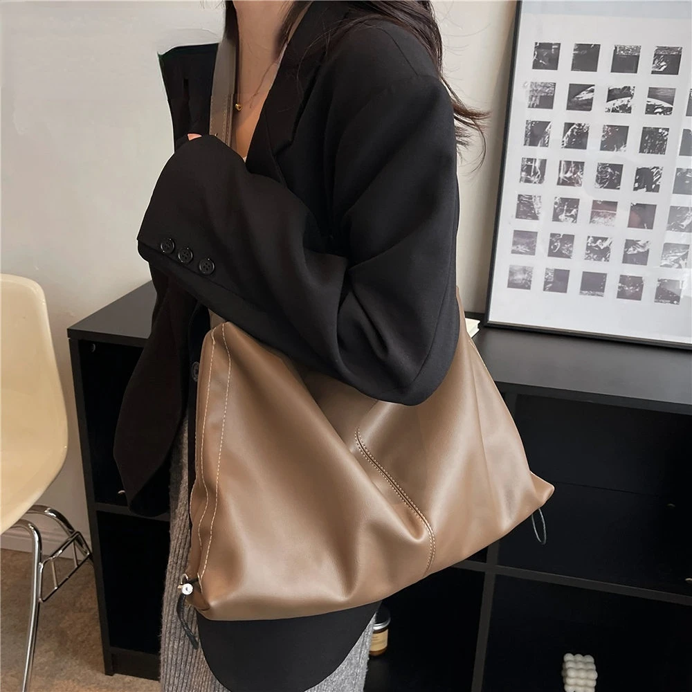 Trendy Slouchy Soft Big Shoulder Women Messenger Bags New 2023 Causal College Girls School Bookbags Crossbody Ladies Handbags