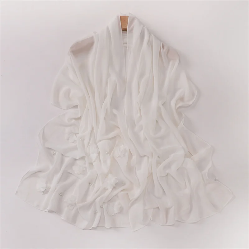 Шифоновый шарф с цветочным принтом для женщин модный четырехсезонный защитный