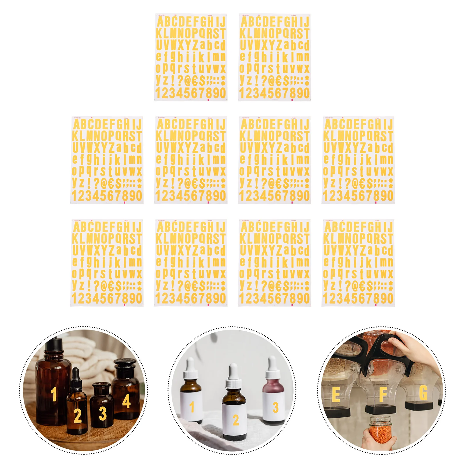 

10 Sheets of Adhesive Alphabet Number Stickers DIY Self-adhesive Stickers