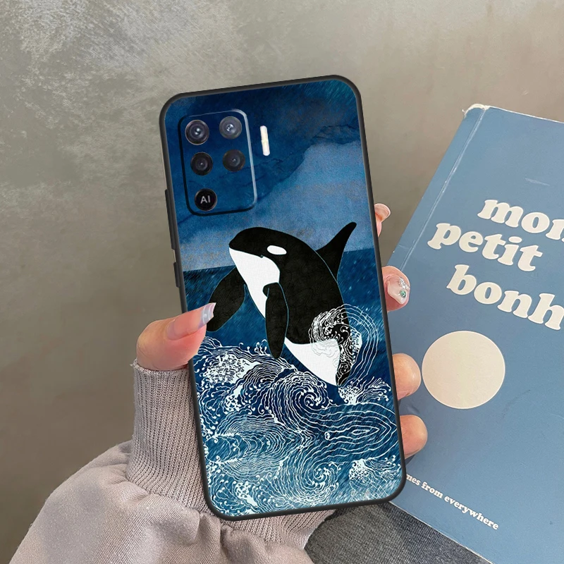 Чехол Killer Whale Orca для Oppo A98 A78 A79 A18 A38 A58 A40 A60 A80 A16 A76 A96 A15 A74 A94 A54 A17 A77 Cover