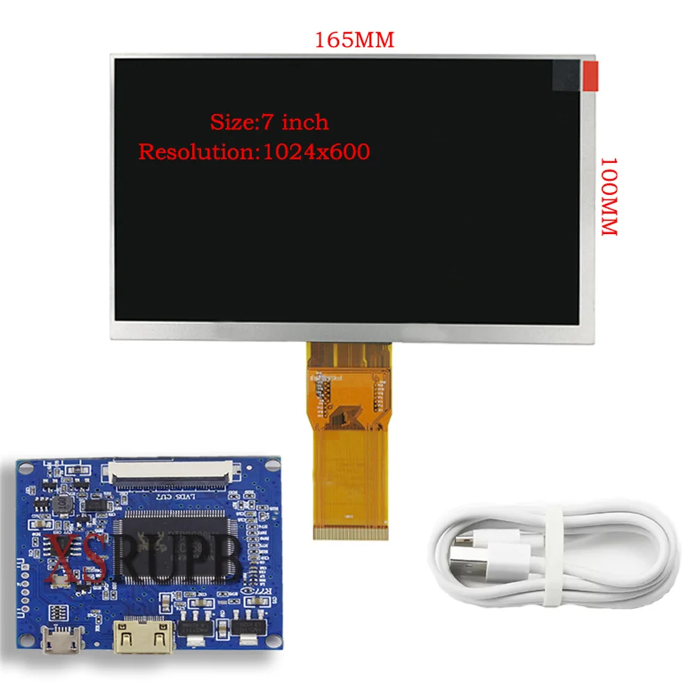 

7-дюймовый 1024*600 экран дисплей ЖК-монитор драйвер платы управления Mini HDMI-Совместимость с Lattepanda,Raspberry Pi Banana Pi PC