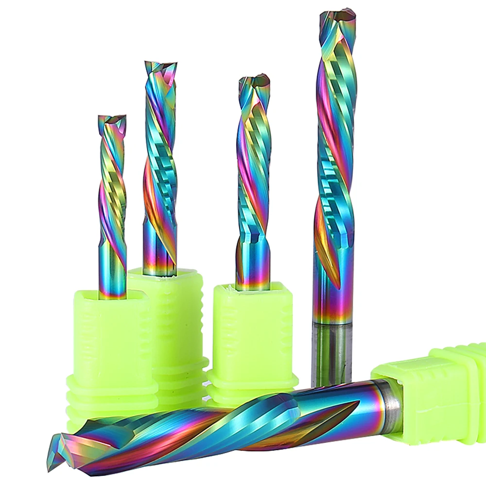 10 шт. 2F 3 175/4/6/8 мм вверх и вниз режущая Концевая фреза с DLC покрытием спиральные