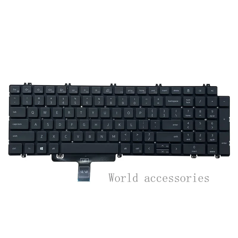 

New Backlit US Keyboard For Dell Latitude 5520 5521 Precision 3560 3561 English With Backlight