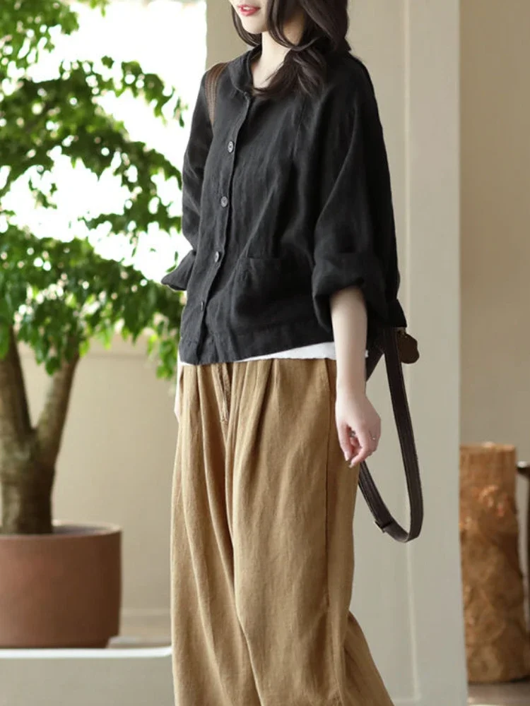 Куртки женские для отдыха свободные удобные однотонные в китайском стиле