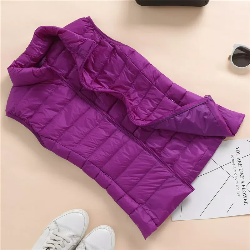 New2022 Light Duck Down vest Women Matt Fabric Lightweight vest coat Warm Female Windbreaker vest Women's Down plus size wai