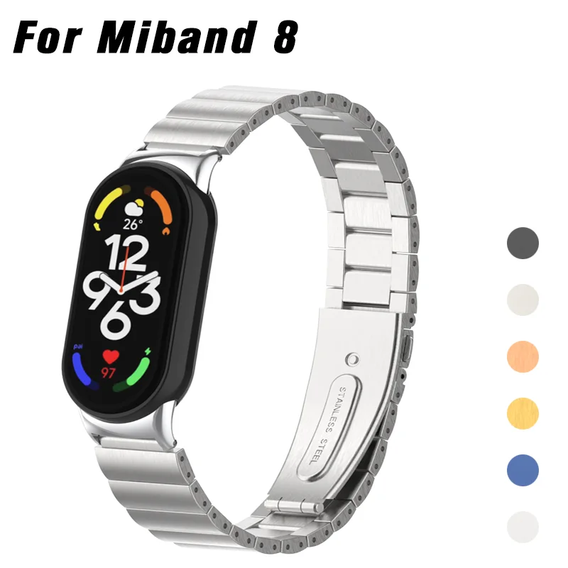 

Strap For Xiaomi Mi 8 Strap Miband 8 Metal Wristbands For Xiaomi Mi Band 8 Bracelet Stainless Steel Watchband Accessories