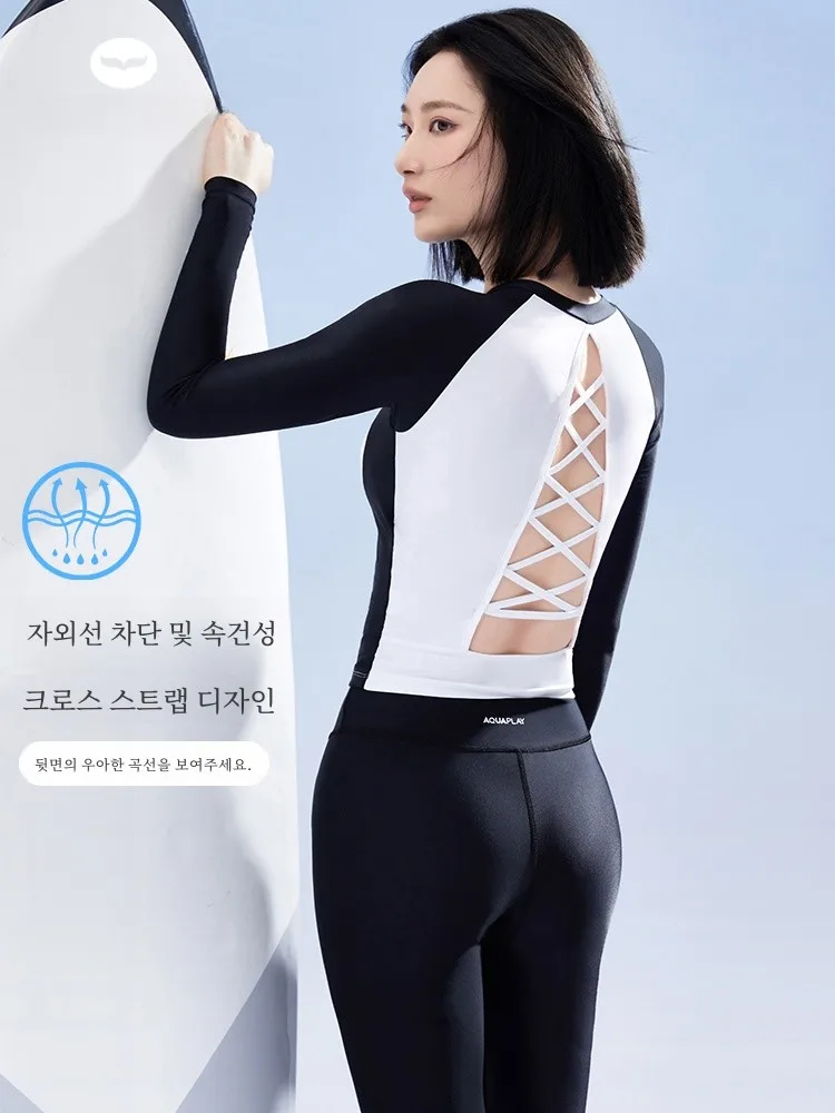 Aquaplay с длинными рукавами разделенный купальник женский сексуальный