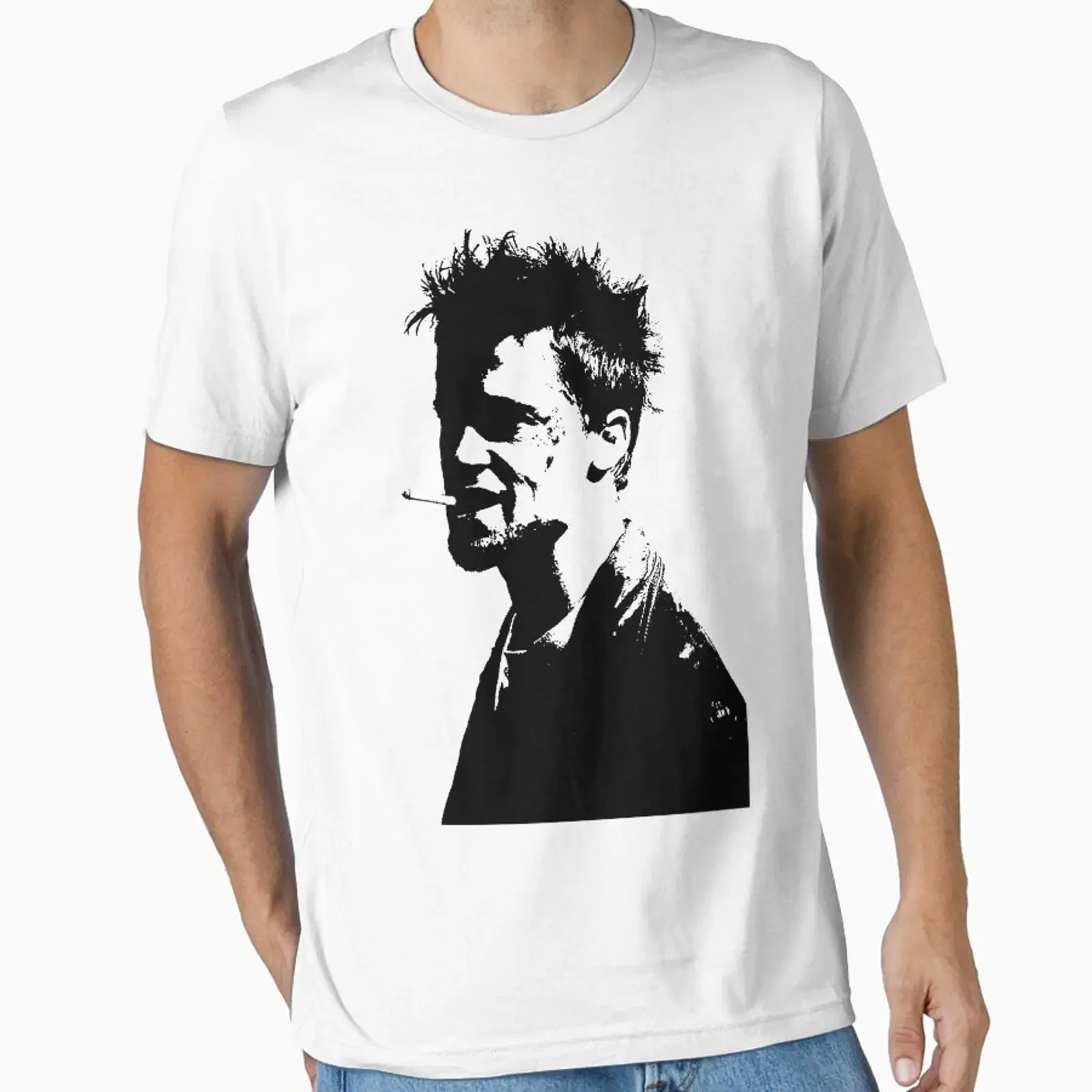 Фото Футболка Fight Club Tyler Durden, разработанная и продаваемая компанией Tatiana's Clothing Bin, винтажная, дизайнерская, с эффектом потертости, унисекс, слегка эластичная. №1