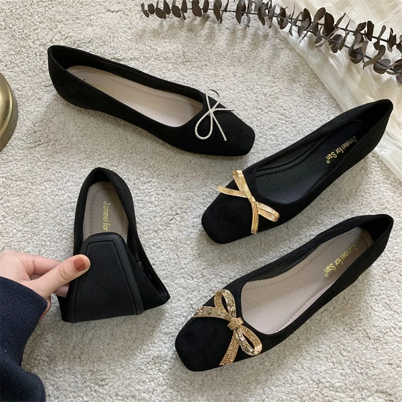 

Туфли женские с квадратным носком, повседневные универсальные кроссовки с закрытым носком, на плоской подошве, Мокасины, летнее классическ...