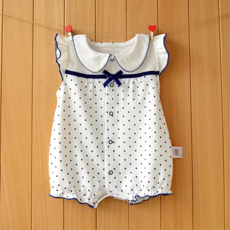 2022 baby girl Summer clothing short Sleeve cute cotton baby clothes rompers for girls print polka dot boutique clothes onesie images - 6