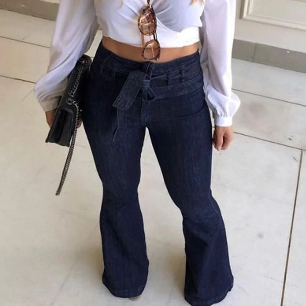 Женские брюки Mia Muse всесезонные приличные тонкие на шнуровке с высокой талией