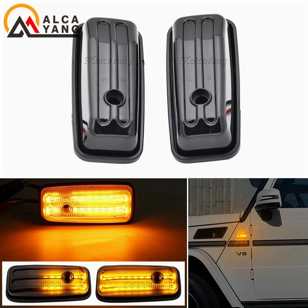 

Sequential Flashing LED Turn Signal Side Marker Light Blinker For Mercedes-Benz G-Class W463 W461 G500 G550 G55 G63 G65 Ambe