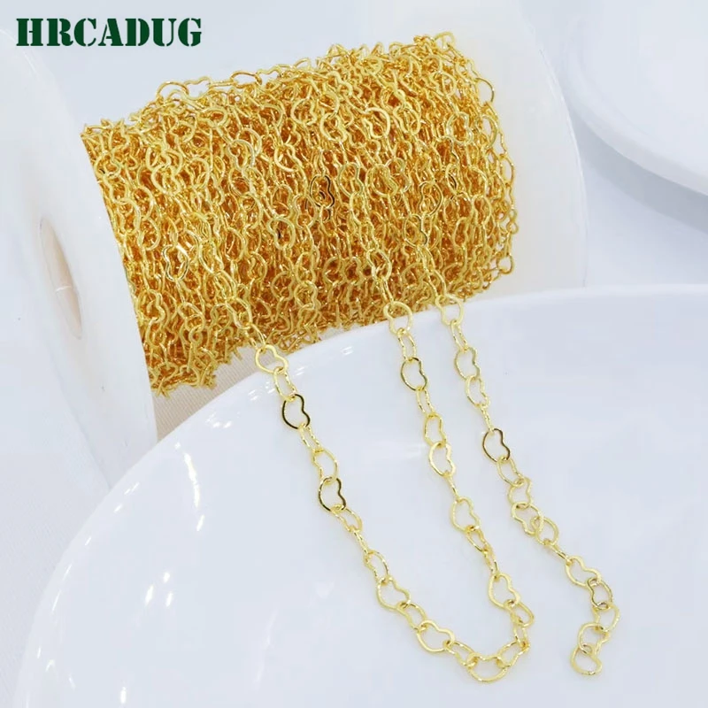 Women's Neck Chain 18K Gold Plated Metal Love Heart Clavicle Chains For DIY Female Necklace Bracelet Jewelry Making Accessories