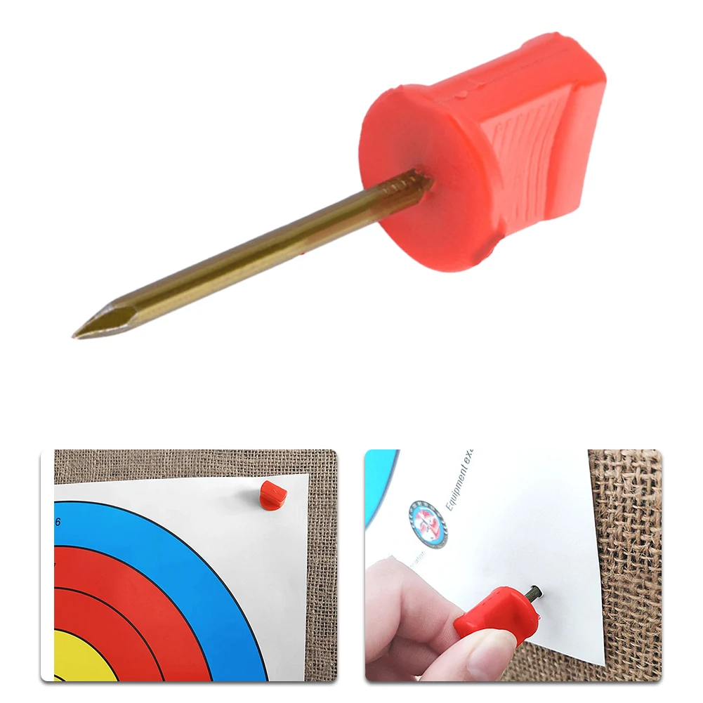 

12pcs Plastic Archery Target Nail Pin Outdoor Sports Fasten Tools S1hooting Paper Fixed Camping Accessory Strong Plastic Steel