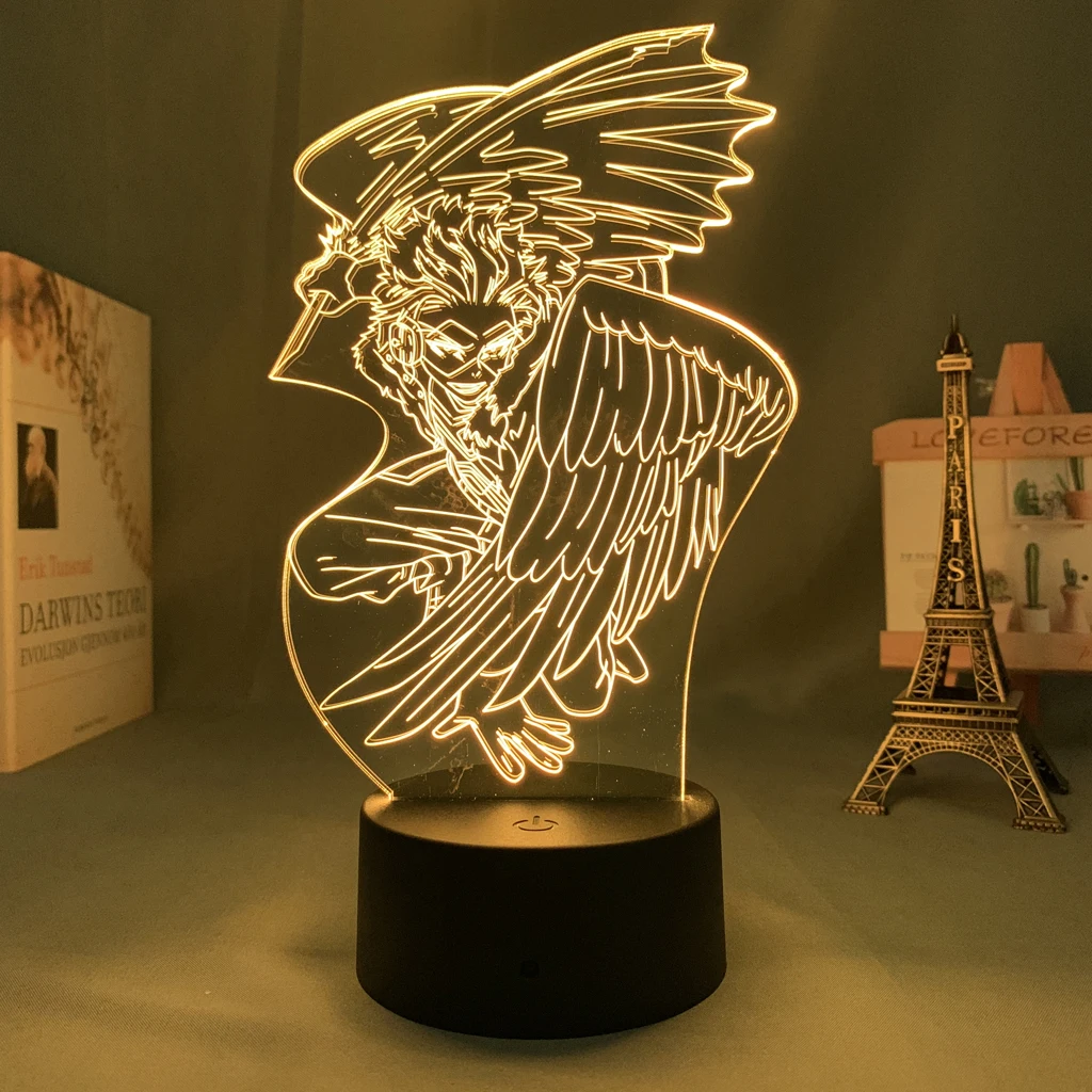 

Anime Led Night Light My Hero Academia Hawks for Room Decoration Home Lighting Birthday Gift 3d Led Lamp Manga Keigo Takami