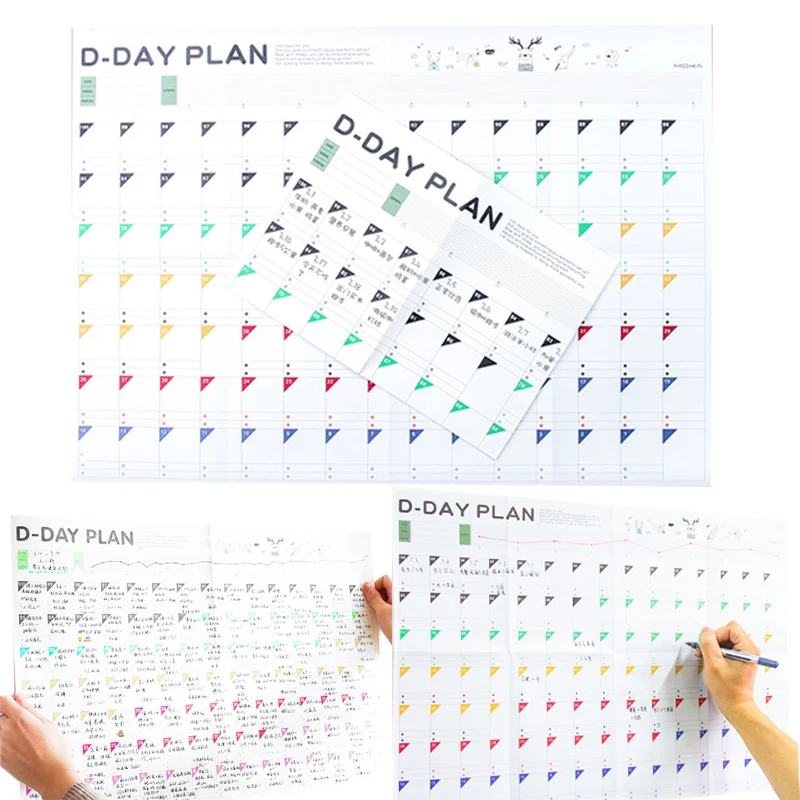 2022 настенный календарь планировщик на год ежедневный план бумага с листами