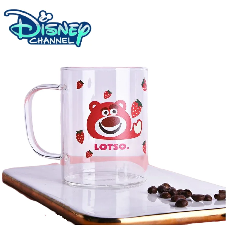

Disney animation peripheral strawberry bear kawaii glass cup creative mug cartoon breakfast cup coffee milk tea juice cup gift