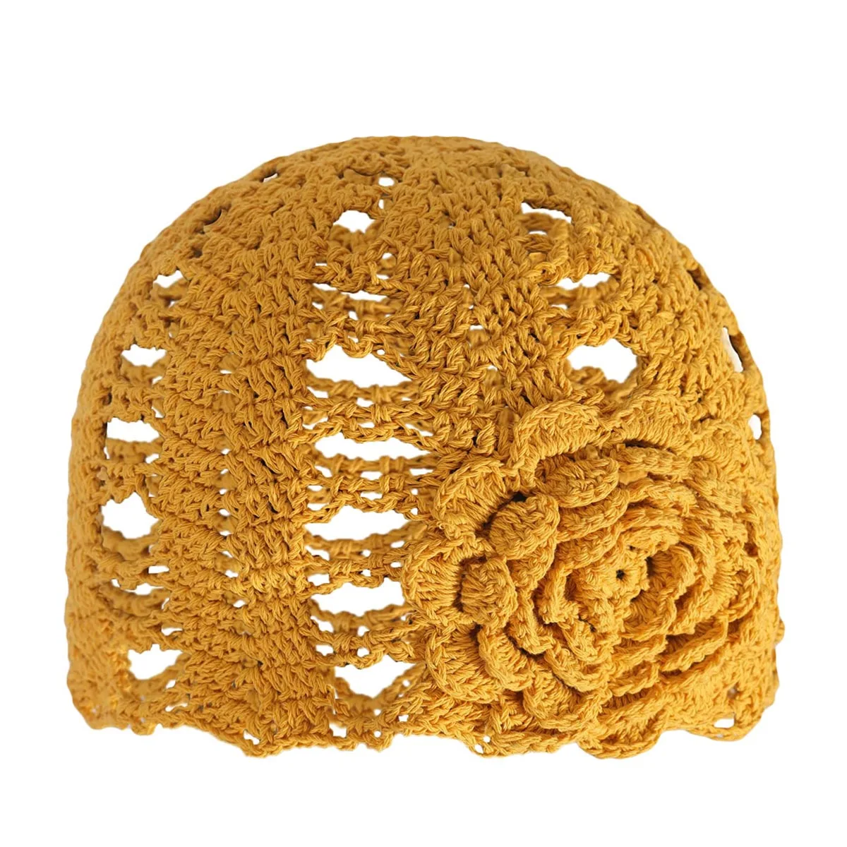 

Женская летняя вязаная крючком шапка BomHCS с цветочным рисунком