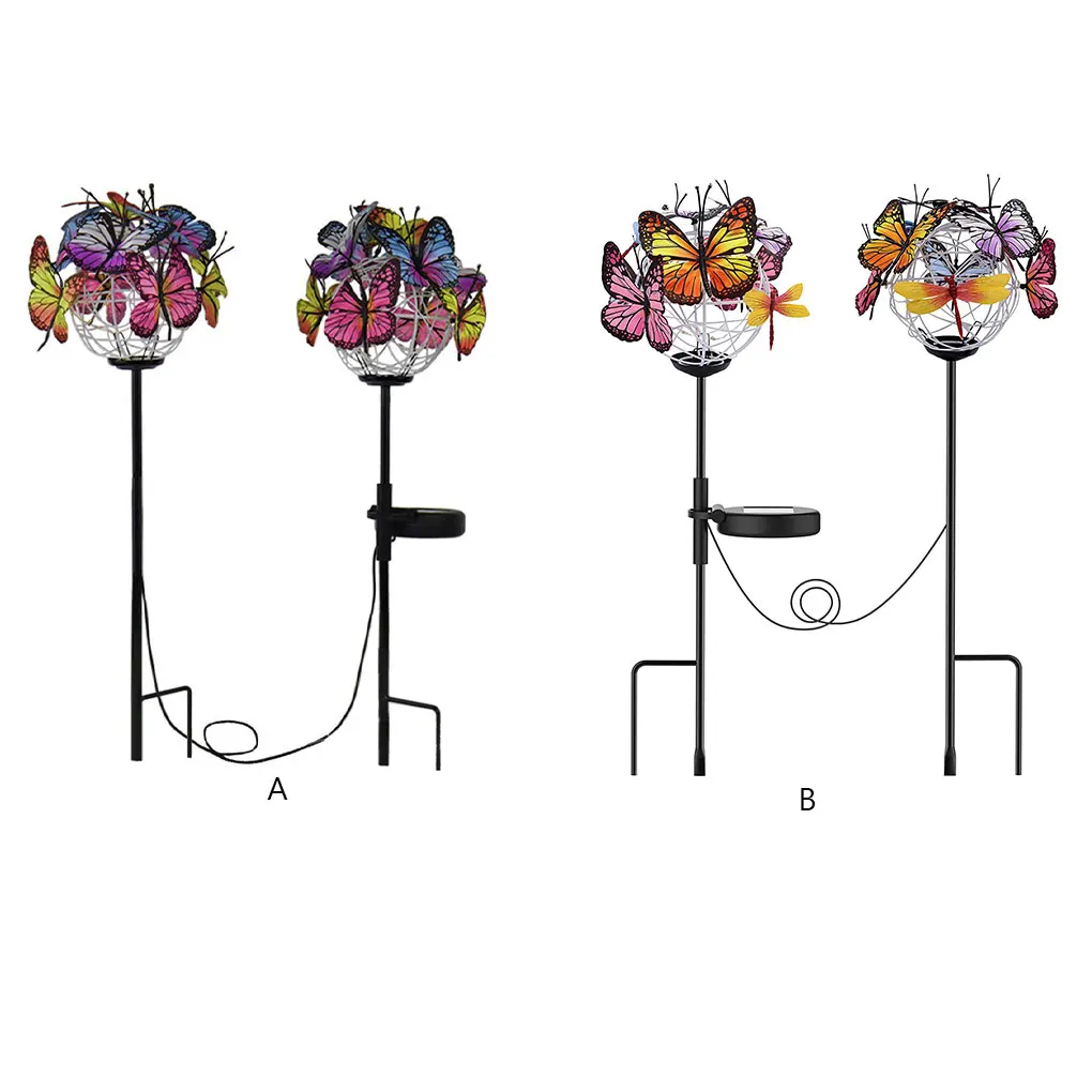 

2X Path Light Lawn Lamp Patio Lantern Hardware Solar Power Orchid Household Accessories Outdoor Stake Home Supplies