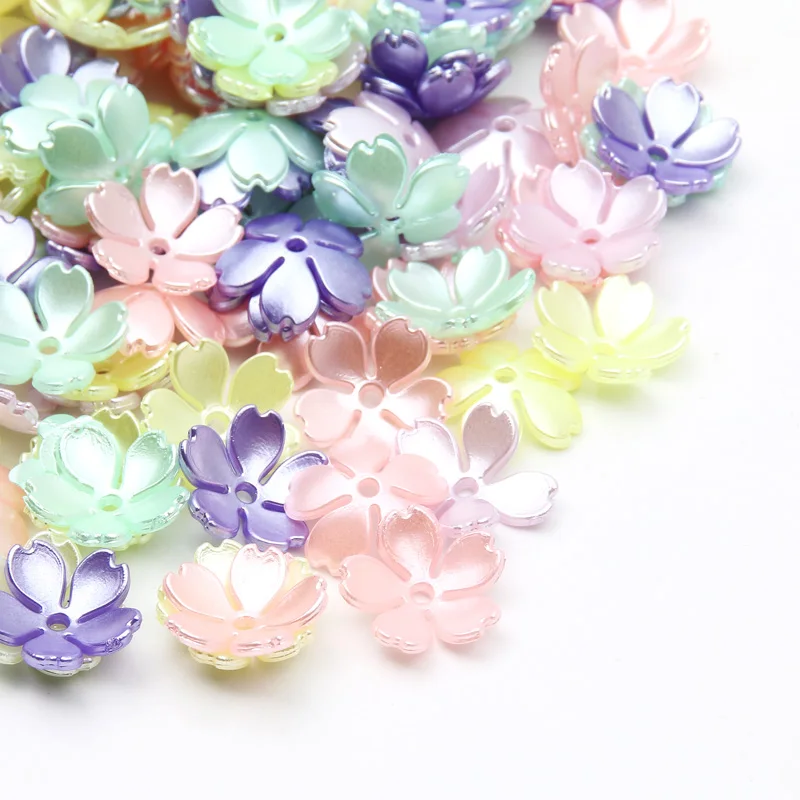 

Mixed Colored Flower 14x4mm 50pcs Acrylic Beads Loose Spacer Beads For Making Jewelry DIY Keychain Earrings Bracelet Accessories