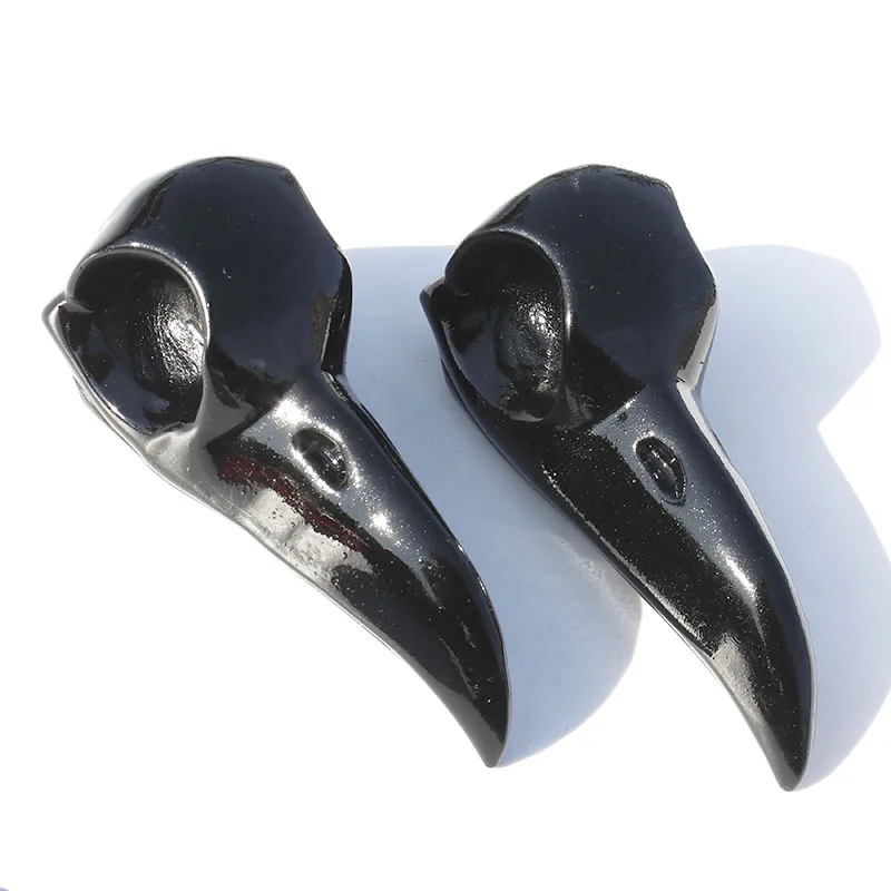 

1 Pcs Polished Natural Black Obsidian Crystal Bird Head For Home Decor
