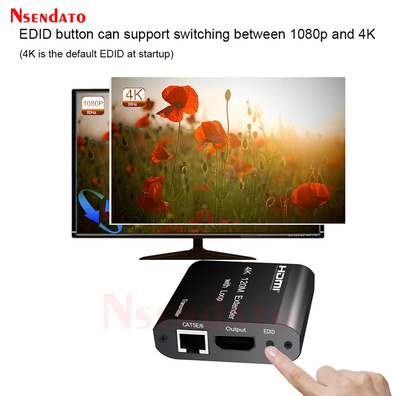 Удлинитель HDMI RJ45 4K удлинитель cat6 60 м 120 Aux audio over Cat6 Ethernet для PS4 apple TV ПК ноутбука |