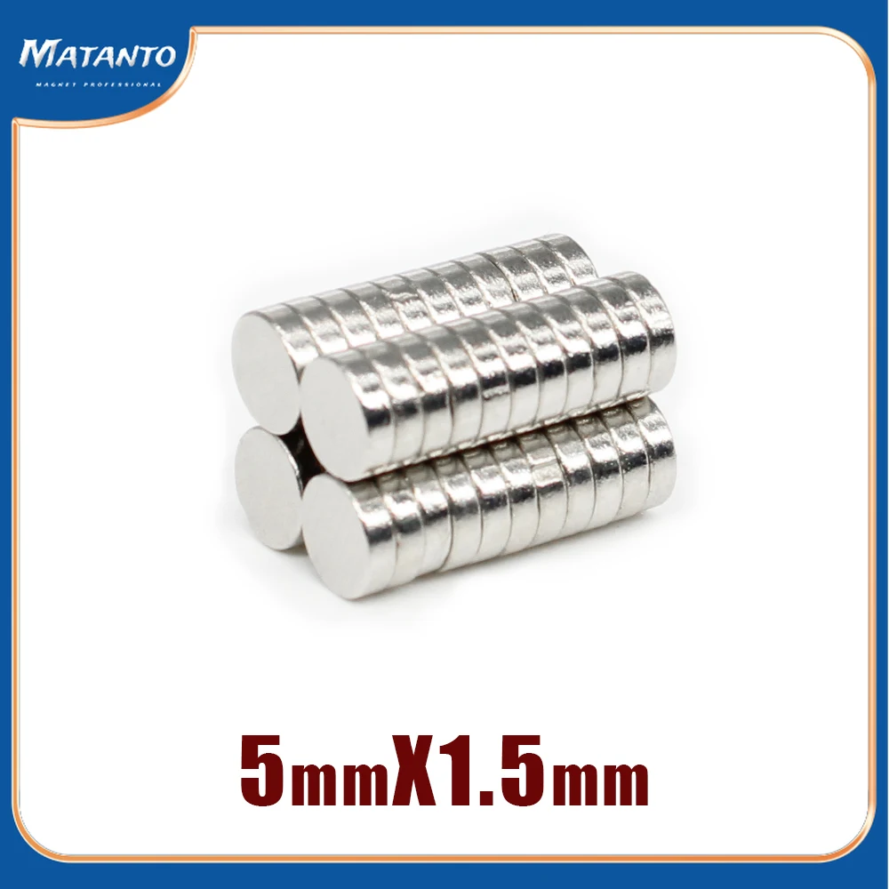 

50/100/200/500/1000/2000PCS 5x1.5 Thin Small Round Strong Powerful Magnets 5*1.5mm Neodymium Powerful Strong Magnets Disc 5*1.5