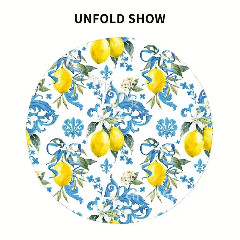 1 шт. летняя декоративная скатерть с лимонным узором круглая цветочная патио