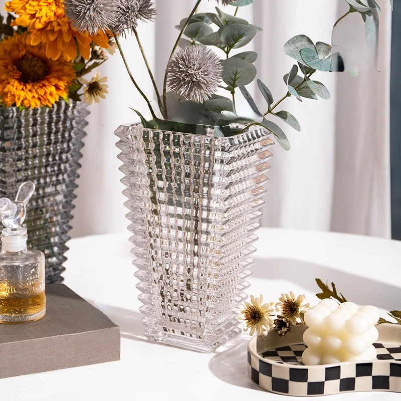 

Crystal glass high-end flower bottle living room flower arrangement water raising light luxury hydroponic bottle home decoration