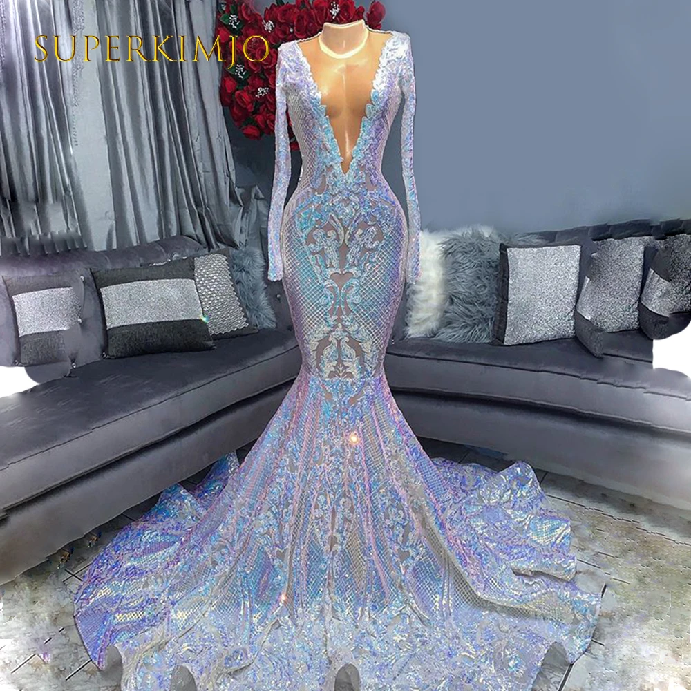 

SuperKimJo Vestidos Halter блестящие вечерние платья Длинные королевский синий Русалка элегантные сексуальные вечерние платья Abendkleider