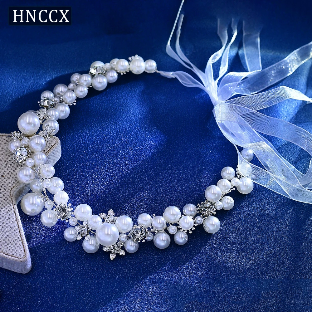 Элегантные жемчужные свадебные повязки HNCCX аксессуары для волос жемчужная