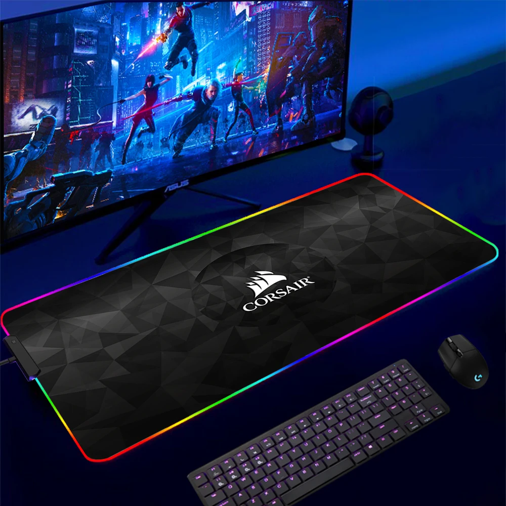 

Игровой коврик для мыши Corsair RGB, компьютерные аксессуары, большой коврик для мыши с подсветкой XXL, светодиодный игровой коврик для клавиатуры...