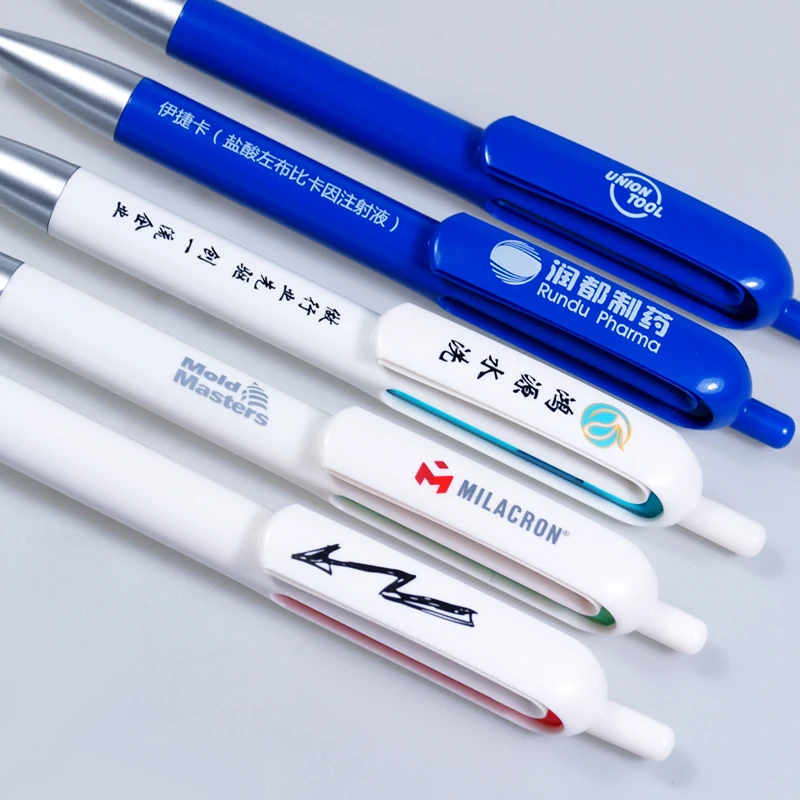 

500 Pcs/Lot Advertising Colors 1.0MM Refill ABS Plastic Logo Printing Ballpoint Pen
