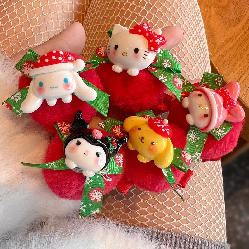 

Christmas Sanrio Kawaii Hairpin Hello Kitty Kuromi Cinnamoroll Bangs Clip Duckbill Clip New Cartoon Girly Heart Hair Accessories