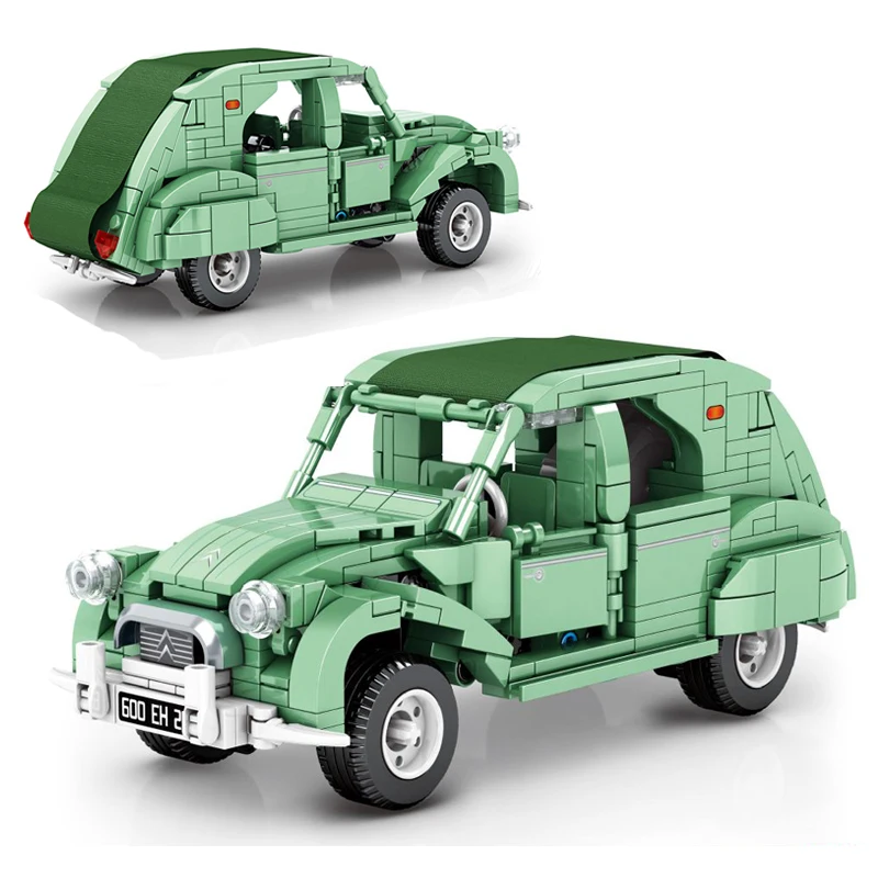 

New 461PCS High-Tech Classic Vintage Vehicle Pull Back Racing Car Model Building Blocks Bricks Educational Toys For Boys Gifts