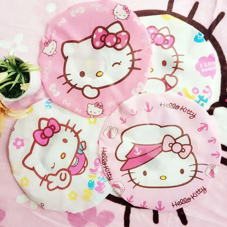 

2 шт., водонепроницаемые шапочки для душа «Hello Kitty»