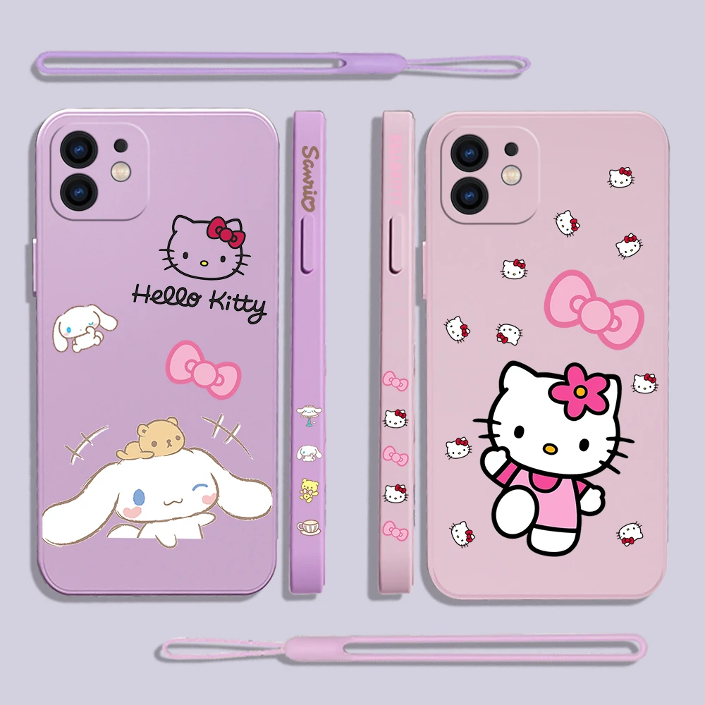 

Sanrio KT cat Phone Case For OPPO A7X A53 AX5 A93 A94 A35 A95 A12 A15 A15S A16 A8 A72 Reno 7Z 6Z 5Z F19 4G 5G with Hand Strap