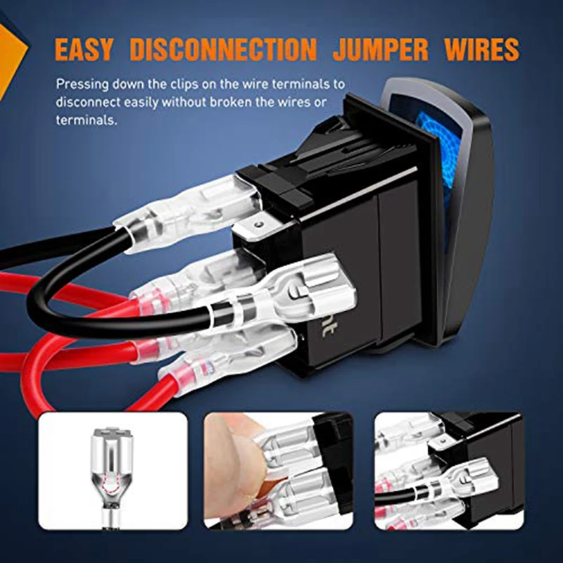 Фото 6 шт., 5-контактный Φ, 20A/12V 10A/24V переключатель для яхты 5P ABS + металл для грузовиков, лодок, автомобилей и мотоциклов №3