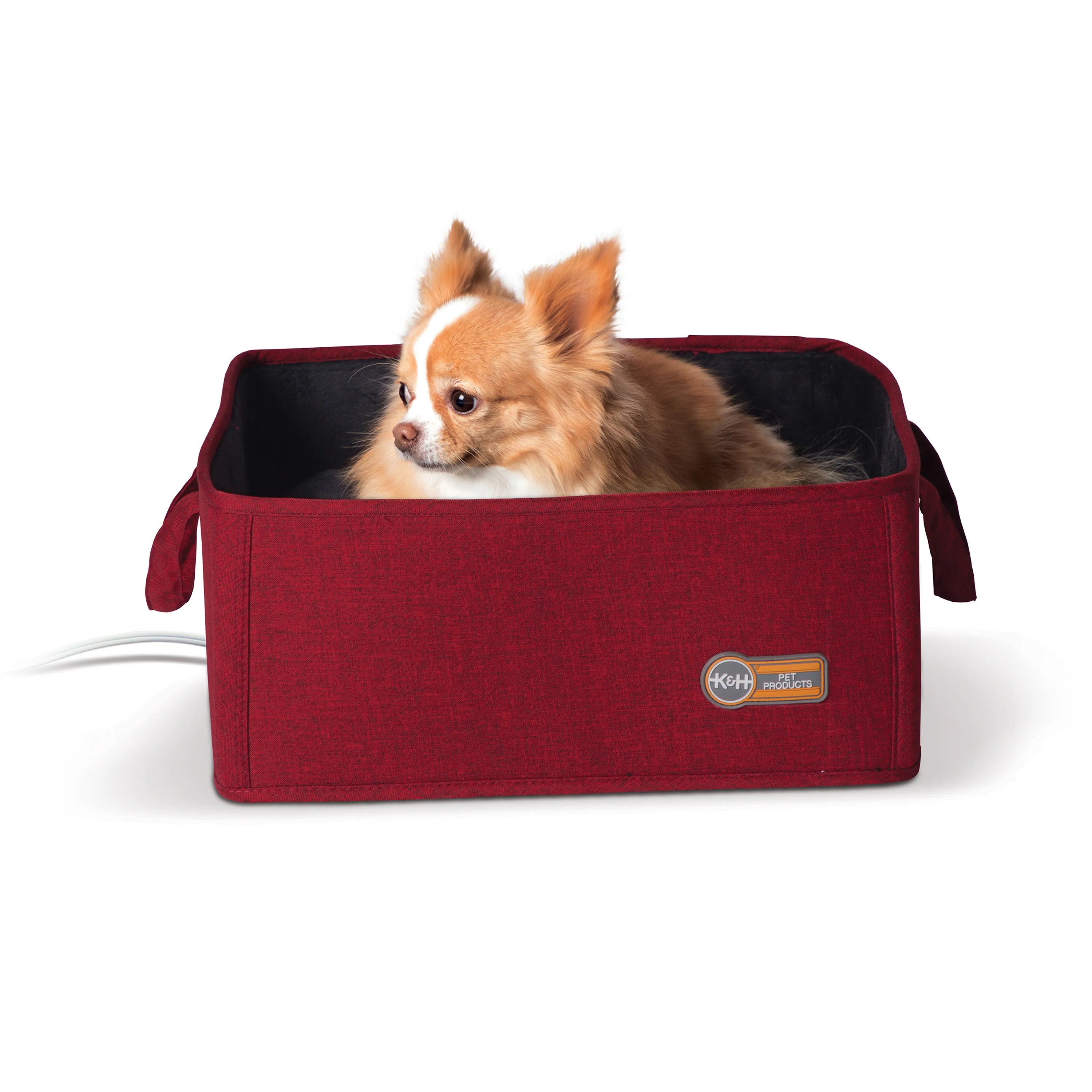 

HMTX Thermo Basket Indoor Heated Cat Bed Foldable Red 15 X 15 Inches