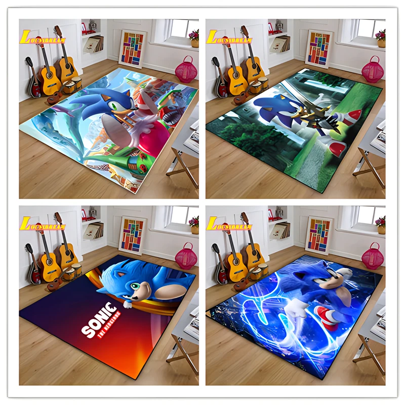 

Sonic Carpet Anime Carpet Home Decor Anti-Rutsch-Teppich Schlafzimmer Balkon Garderobe Bodenmatte Picknickmatte Büro Geschenk