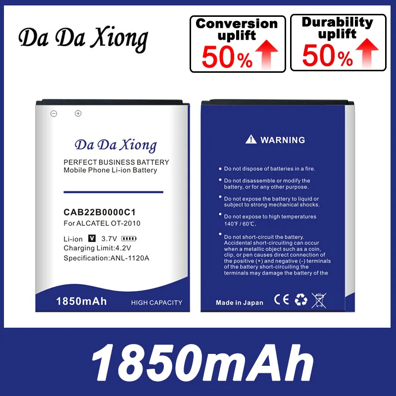 

1850mAh CAB22B0000C1 Battery For ALCATEL OT-2010 OT-2010D OT-2010X OT-356 665X 1010D,1030D,2012D