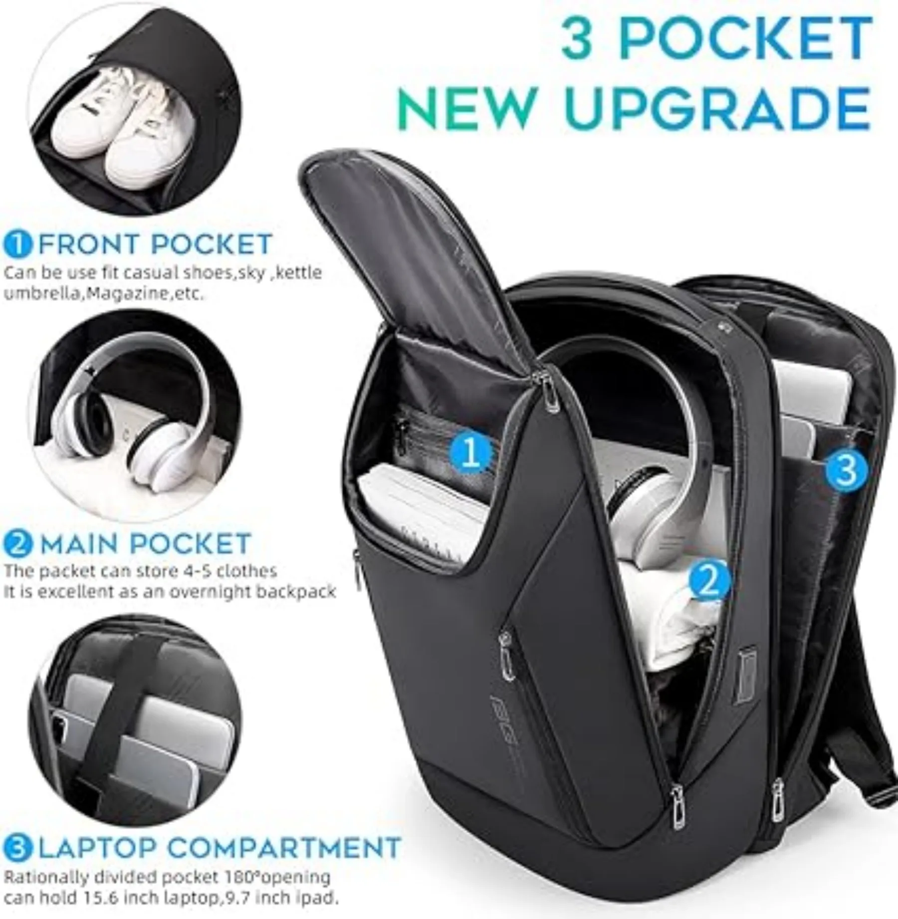 TSA Friendly унисекс тонкий натуральный рюкзак для ноутбука 15 6-дюймовый деловой умный