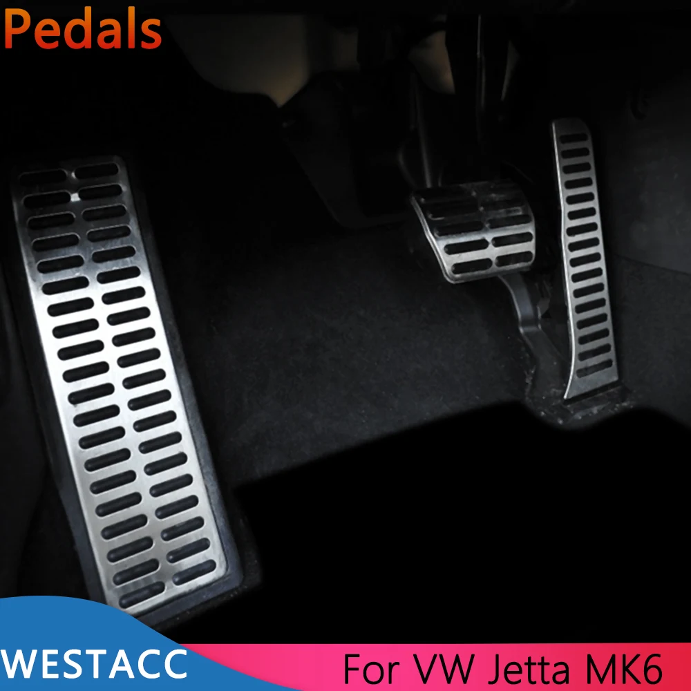 

Автомобильные педали для Volkswagen VW Jetta MK6 LHD AT MT, детали акселератора, газа, ножного тормоза, упора сцепления, накладка на педаль, аксессуары