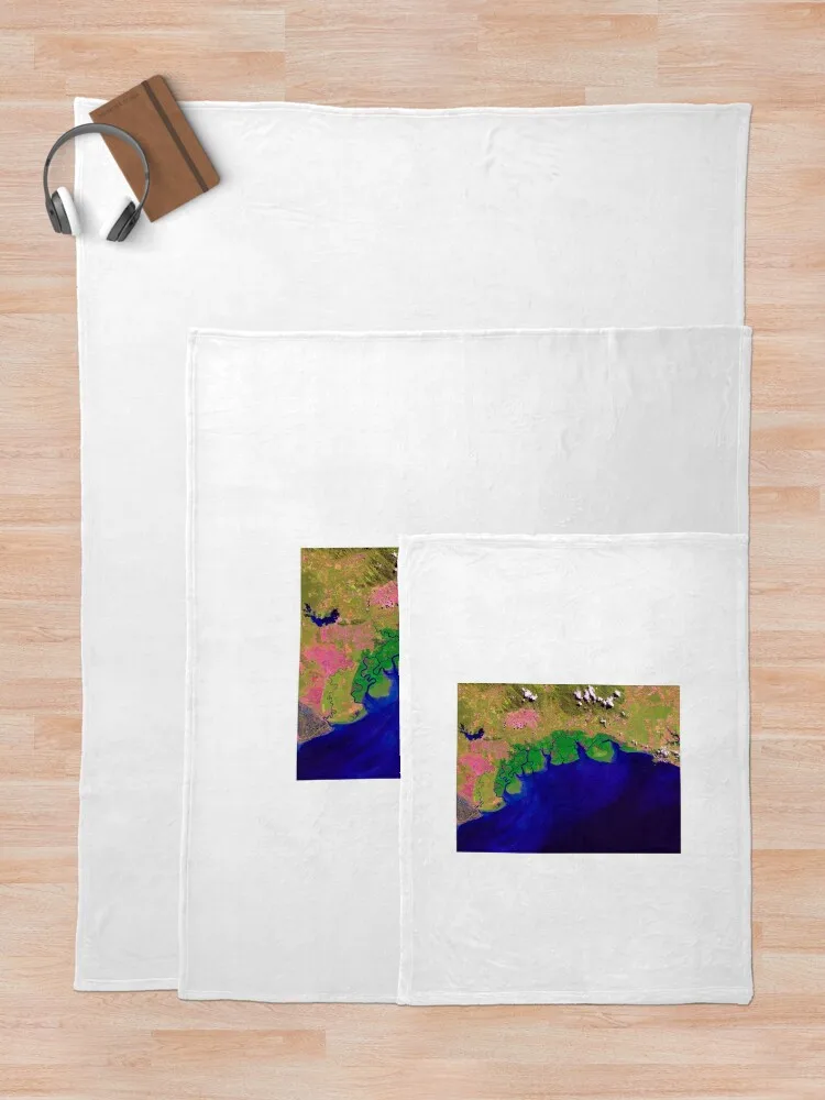 Матан Мангровый лес спутниковое изображение (E600/0176) Плед Декоративные кровати