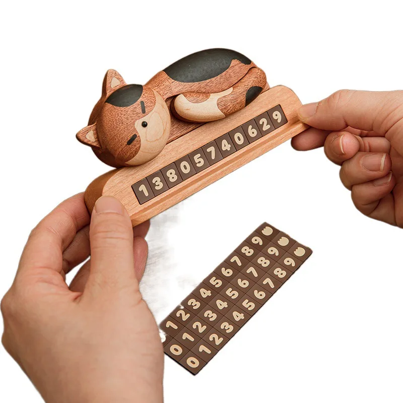 Миниатюрные украшения в виде кота временное оформление цельная древесина